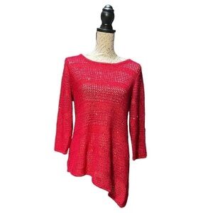 INC International Concepts Red Sparkly Sweater Size XL